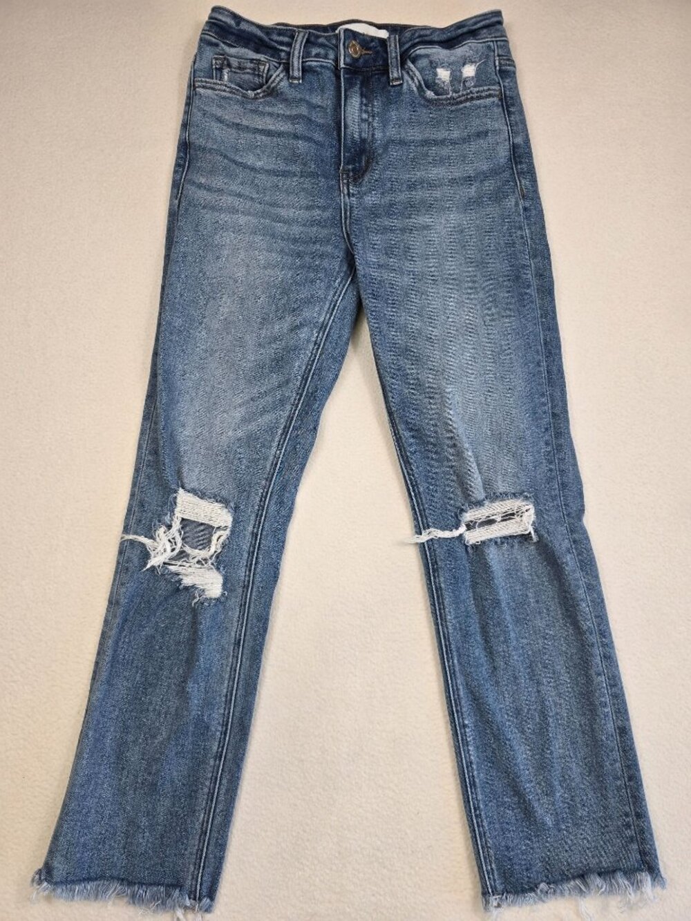 Vervet Los Angeles Distressed Denim Jeans Size 27 High Rise Skinny Raw Hem